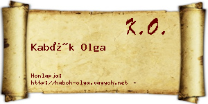 Kabók Olga névjegykártya
