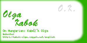 olga kabok business card